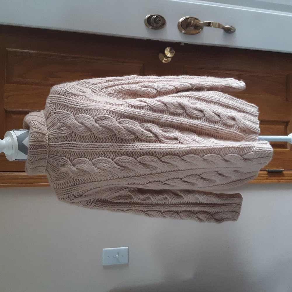Tan Hand Knit Marconi Cashmere Cable Knit Sweater